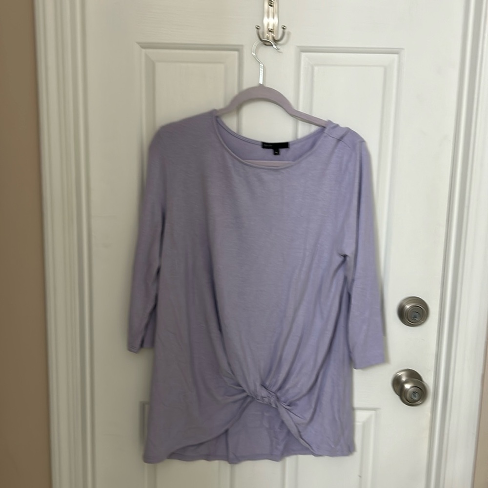 Purple gibson baseball sleeves top
